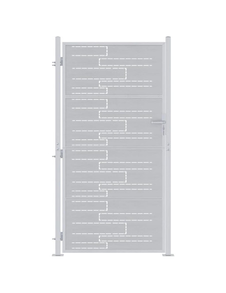 Cancello da giardino 85 x 174 cm Argento Bloccabile