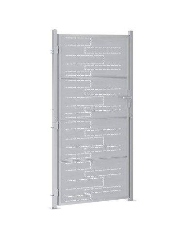 Cancello da giardino 85 x 174 cm Argento Bloccabile