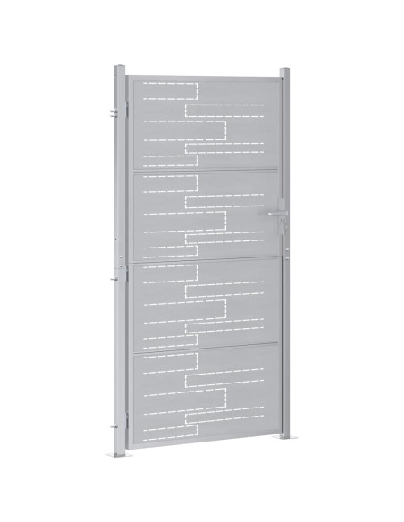 Cancello da giardino 85 x 174 cm Argento Bloccabile
