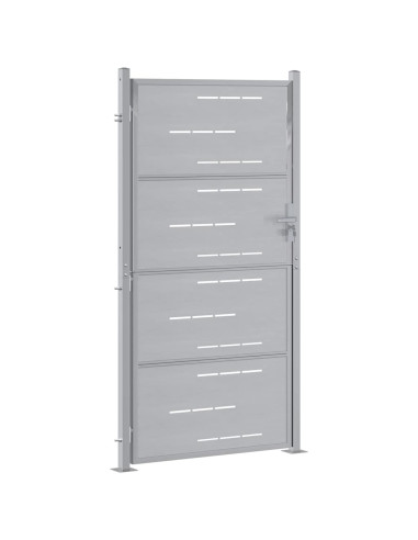 Cancello da giardino Argento 96 x 180 cm Acciaio inossidabile