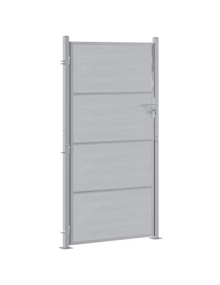 Cancello da giardino Argento 96 x 180 cm Acciaio inossidabile