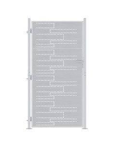 Cancello da giardino Argento 96 x 200 cm Acciaio inossidabile 2