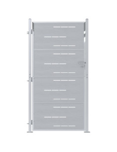 Cancello da giardino Argento 96 x 200 cm Acciaio inossidabile 2