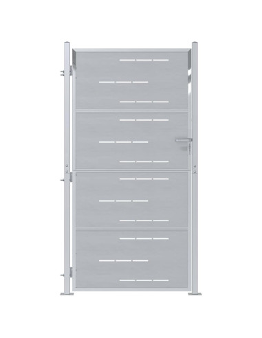 Cancello da giardino Argento 85 x 196 cm Acciaio inossidabile