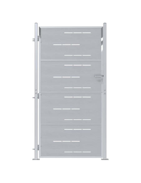 Cancello da giardino Argento 85 x 196 cm Acciaio inossidabile