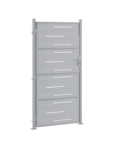 Cancello da giardino Argento 85 x 196 cm Acciaio inossidabile