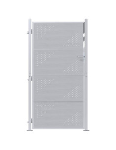 Cancello da giardino Argento 96 x 200 cm Acciaio inossidabile 2