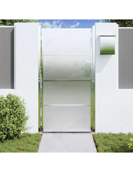 Cancello da giardino Argento 96 x 200 cm Acciaio inossidabile
