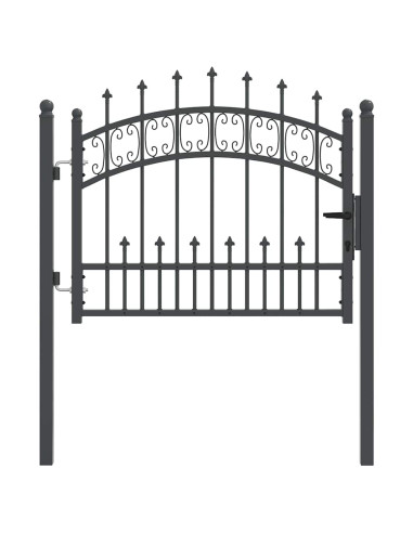 Cancello con Punta a Lancia Grigio 103 x 75 cm Acciaio