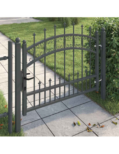 Cancello con Punta a Lancia Grigio 103 x 75 cm Acciaio