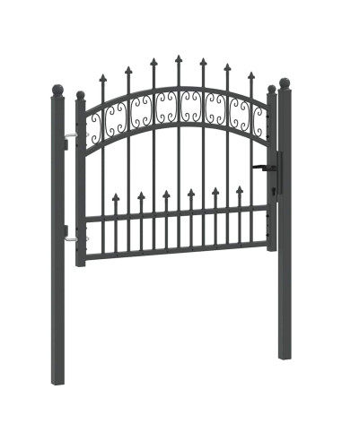Cancello con Punta a Lancia Grigio 103 x 75 cm Acciaio