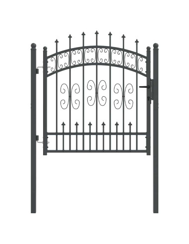 Cancello con Punta a Lancia Grigio 103 x 100 cm Acciaio