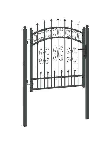 Cancello con Punta a Lancia Grigio 103 x 100 cm Acciaio
