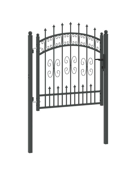 Cancello con Punta a Lancia Grigio 103 x 100 cm Acciaio