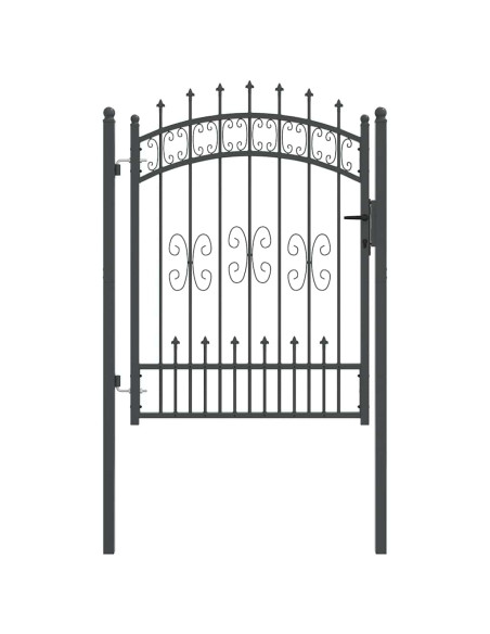 Cancello con Punta a Lancia Grigio 103 x 175 cm Acciaio