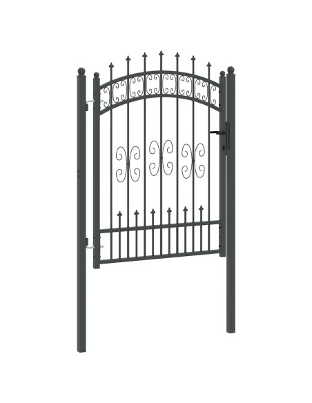 Cancello con Punta a Lancia Grigio 103 x 175 cm Acciaio
