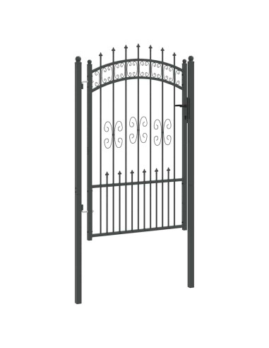 Cancello con Punta a Lancia Grigio 103 x 200 cm Acciaio