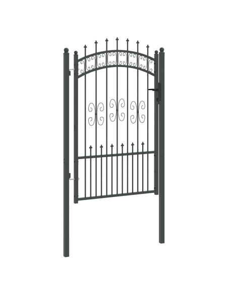 Cancello con Punta a Lancia Grigio 103 x 200 cm Acciaio
