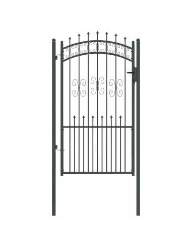 Cancello con Punta a Lancia Grigio 103 x 175 cm Acciaio