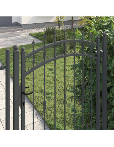 Cancello con Punta a Lancia Grigio 103 x 175 cm Acciaio