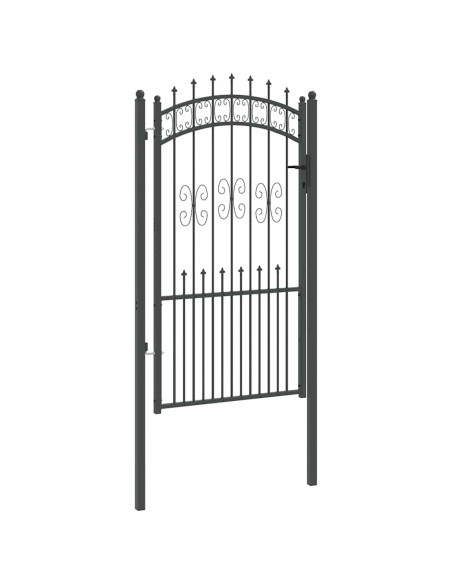 Cancello con Punta a Lancia Grigio 103 x 175 cm Acciaio