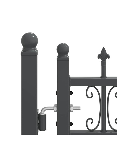 Cancello con Punta a Lancia Grigio 305 x 75 cm Acciaio