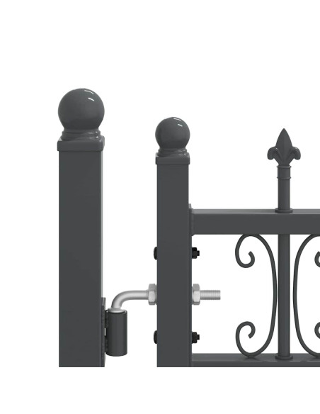 Cancello con Punta a Lancia Grigio 305 x 100 cm Acciaio