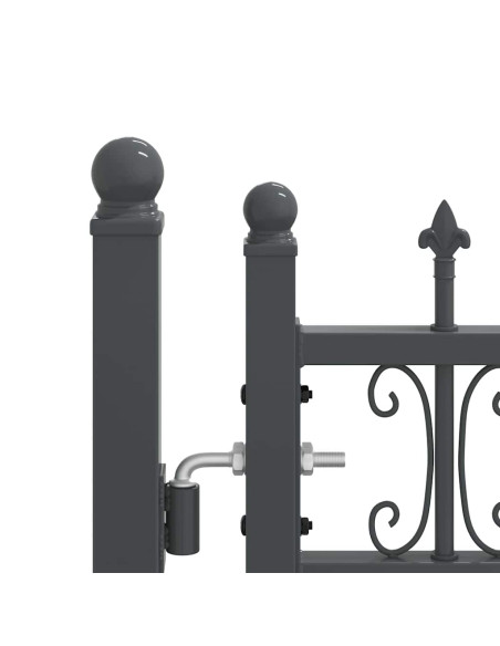 Cancello con Punta a Lancia Grigio 305 x 150 cm Acciaio