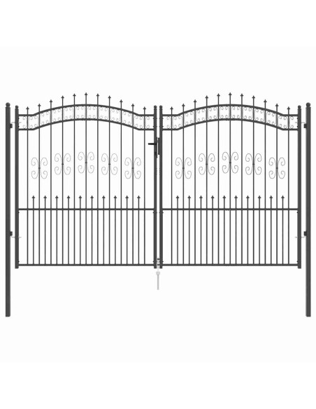 Cancello con Punta a Lancia Grigio 305 x 175 cm Acciaio