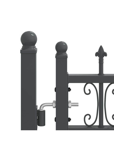 Cancello con Punta a Lancia Grigio 305 x 175 cm Acciaio