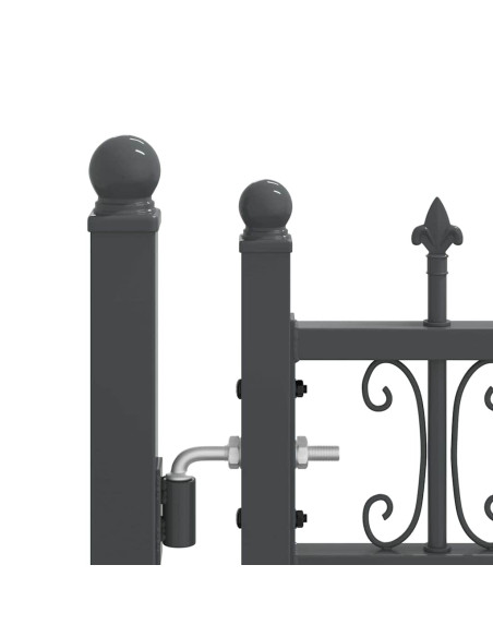 Cancello con Punta a Lancia Grigio 305 x 175 cm Acciaio