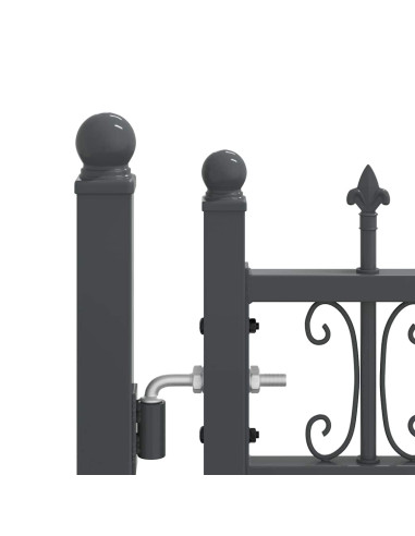 Cancello con Punta a Lancia Grigio 404 x 150 cm Acciaio