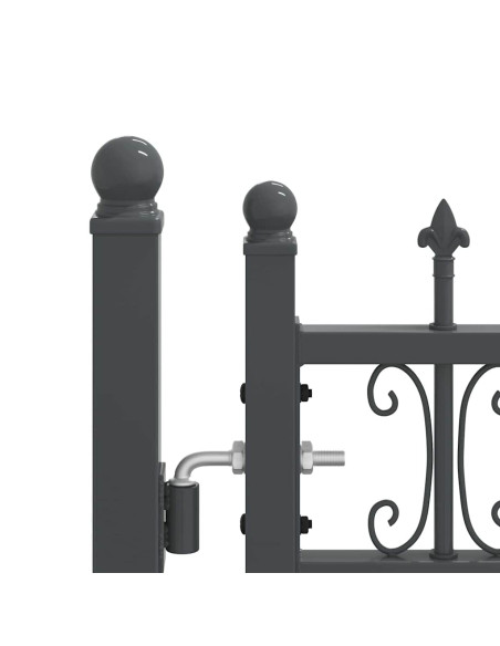 Cancello con Punta a Lancia Grigio 404 x 175 cm Acciaio