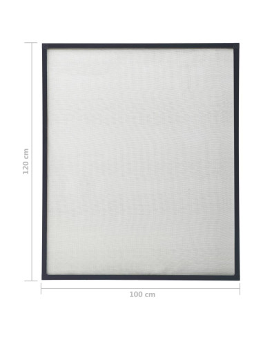 Zanzariera per Finestre Antracite 100x120 cm