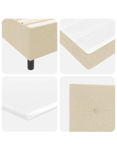 Letto a molle con materasso Crema 120 x 190 cm Tessuto 2