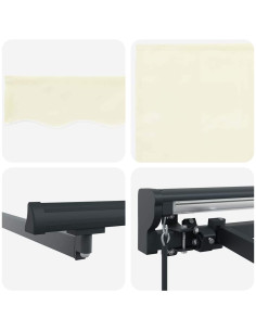 Tenda Retrattile Crema 450x300 cm Tessuto 2