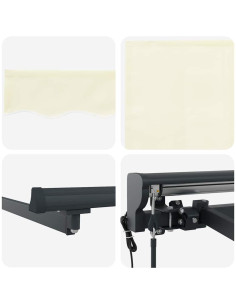 Tenda Retrattile Crema 450x300 cm Tessuto 2