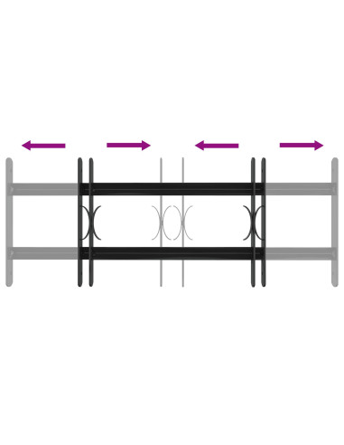 Griglia Finestra Nero 76 x 30 cm Acciaio verniciato a polvere