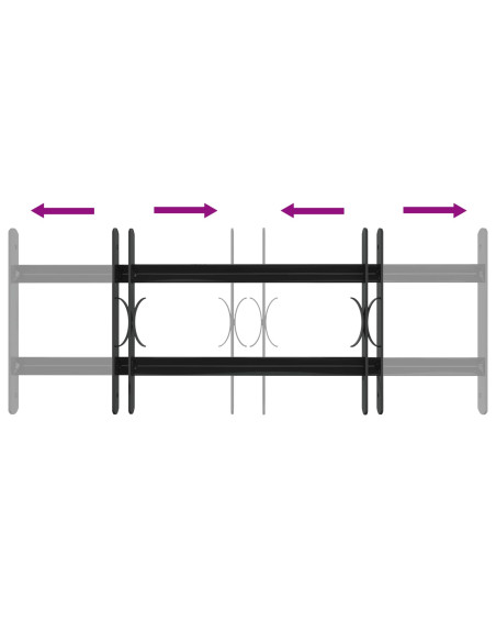 Griglia Finestra Nero 76 x 30 cm Acciaio verniciato a polvere