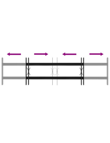 Griglia Finestra Nero 115 x 30 cm Acciaio verniciato a polvere