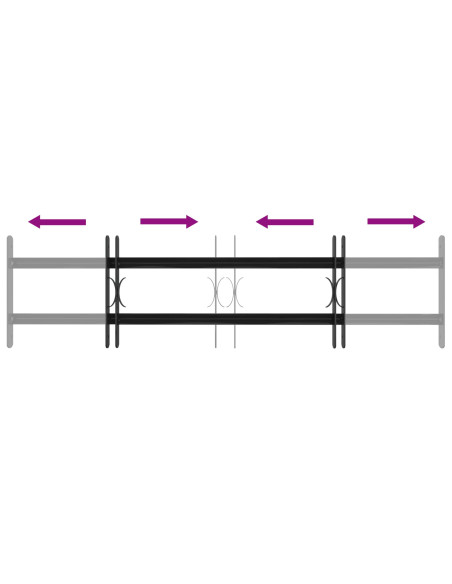 Griglia Finestra Nero 115 x 30 cm Acciaio verniciato a polvere