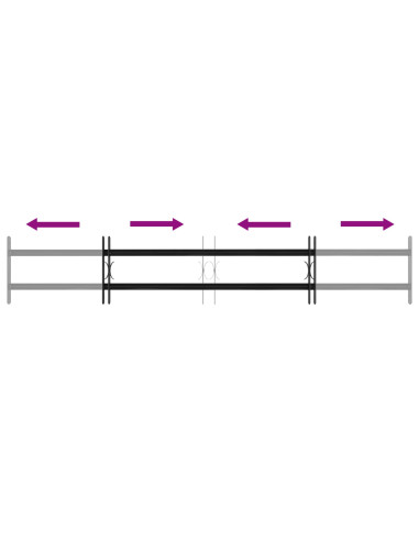 Griglia Finestra Nero 176 x 30 cm Acciaio verniciato a polvere
