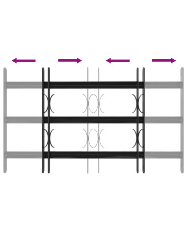Griglia Finestra Nero 75.5 x 45 cm Acciaio verniciato a polvere