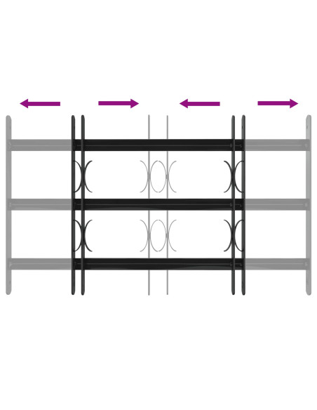 Griglia Finestra Nero 75.5 x 45 cm Acciaio verniciato a polvere