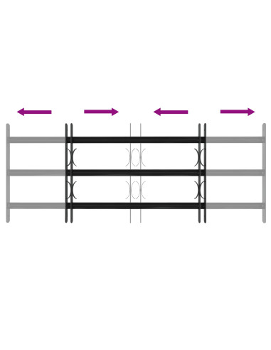 Griglia Finestra Nero 116 x 45 cm Acciaio verniciato a polvere