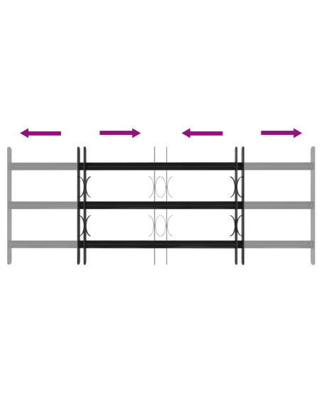 Griglia Finestra Nero 116 x 45 cm Acciaio verniciato a polvere