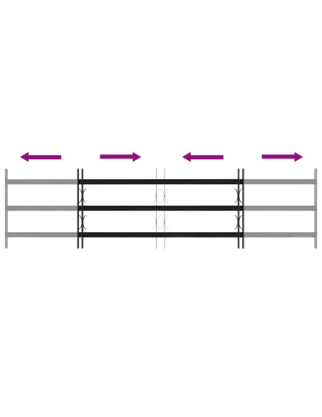 Griglia Finestra Nero 174 x 45 cm Acciaio verniciato a polvere