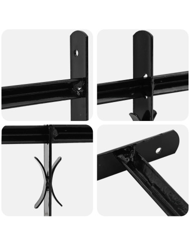 Griglia Finestra 75.5 x 60 cm Acciaio verniciato a polvere Nero