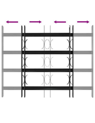 Griglia Finestra Nero 75.5 x 60 cm Acciaio verniciato a polvere