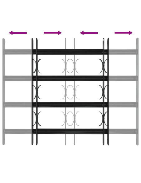 Griglia Finestra Nero 75.5 x 60 cm Acciaio verniciato a polvere